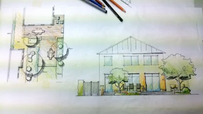 Skizze Gartenplanung